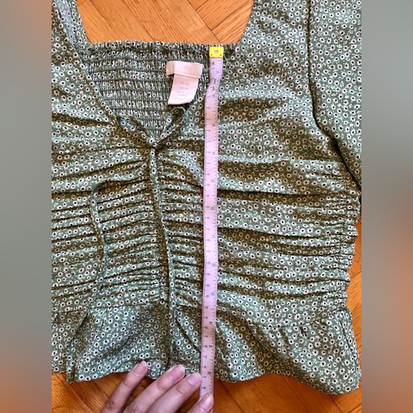 Cute green floral crop blouse - Picture 6 of 8
